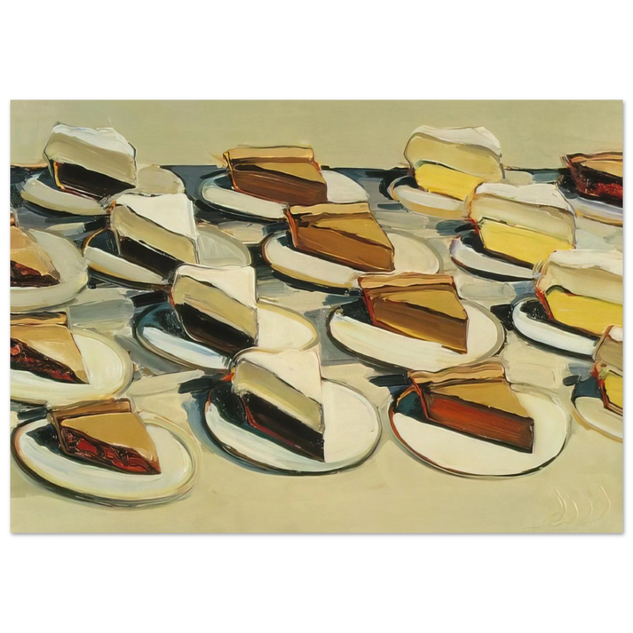Wayne Thiebaud - Pies, Pies, Pies - 1961 Wall Art - 21x29.7 cm / 8x12" - Premium Wooden Framed Poster With Fine Art Paper-canvas - Wood frame