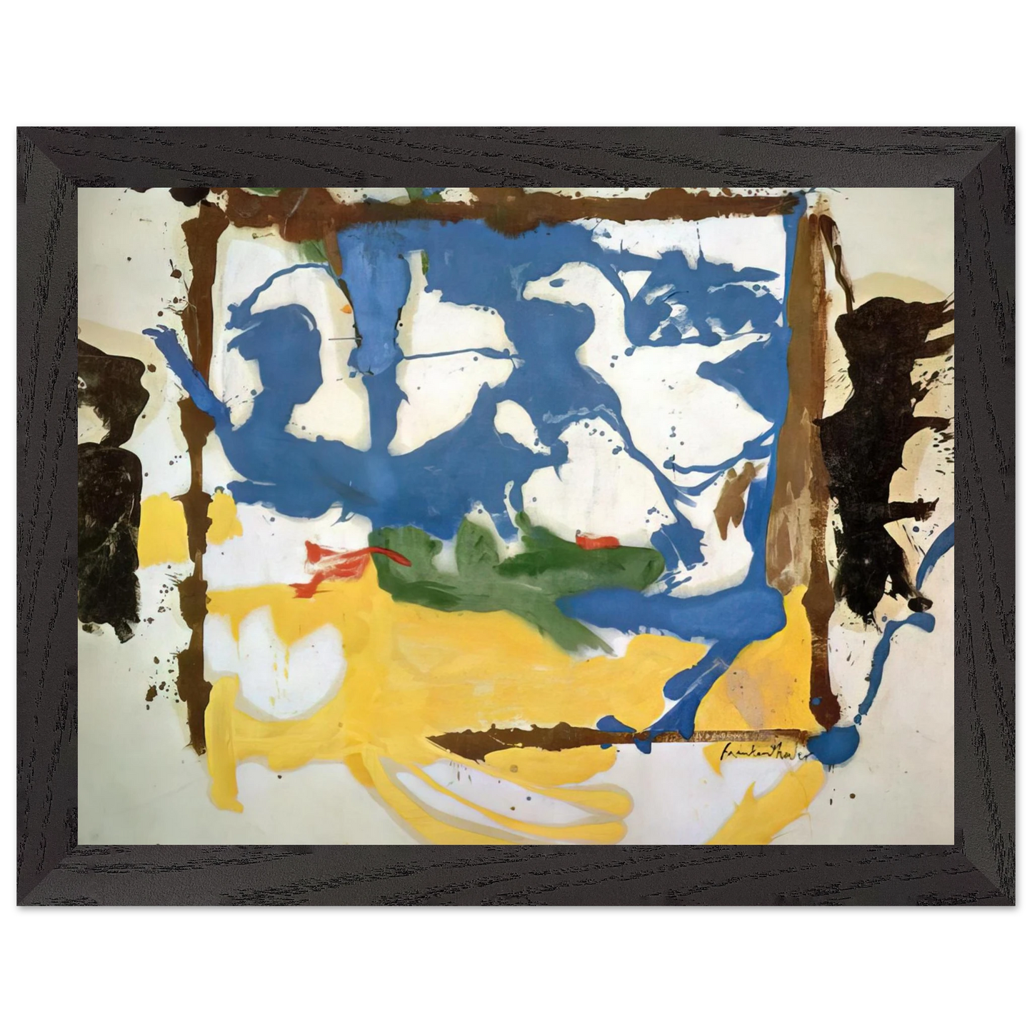 Helen Frankenthaler - Swan Lake #2 - 1961 Wall art - 27x35 cm / 11x14 inches - Premium Wooden Framed Poster With Fine Art Paper - White frame