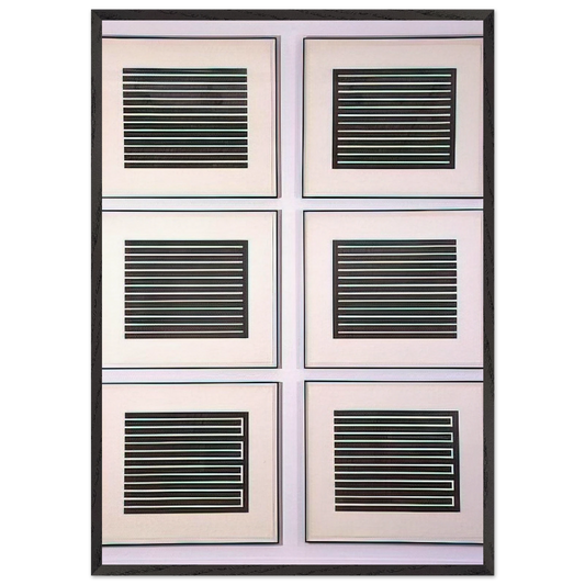 Six Aquatints - 1980 - Donald Judd 70x100 cm / 28x40 inches Framed Art Print – Black Wooden Frame