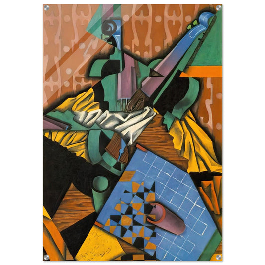 PHOTOGRAPH OF VIOLIN AND CHECKERBOARD 1913 - Juan Gris Acrylic Print - 70x100 cm / 28x40″ inches