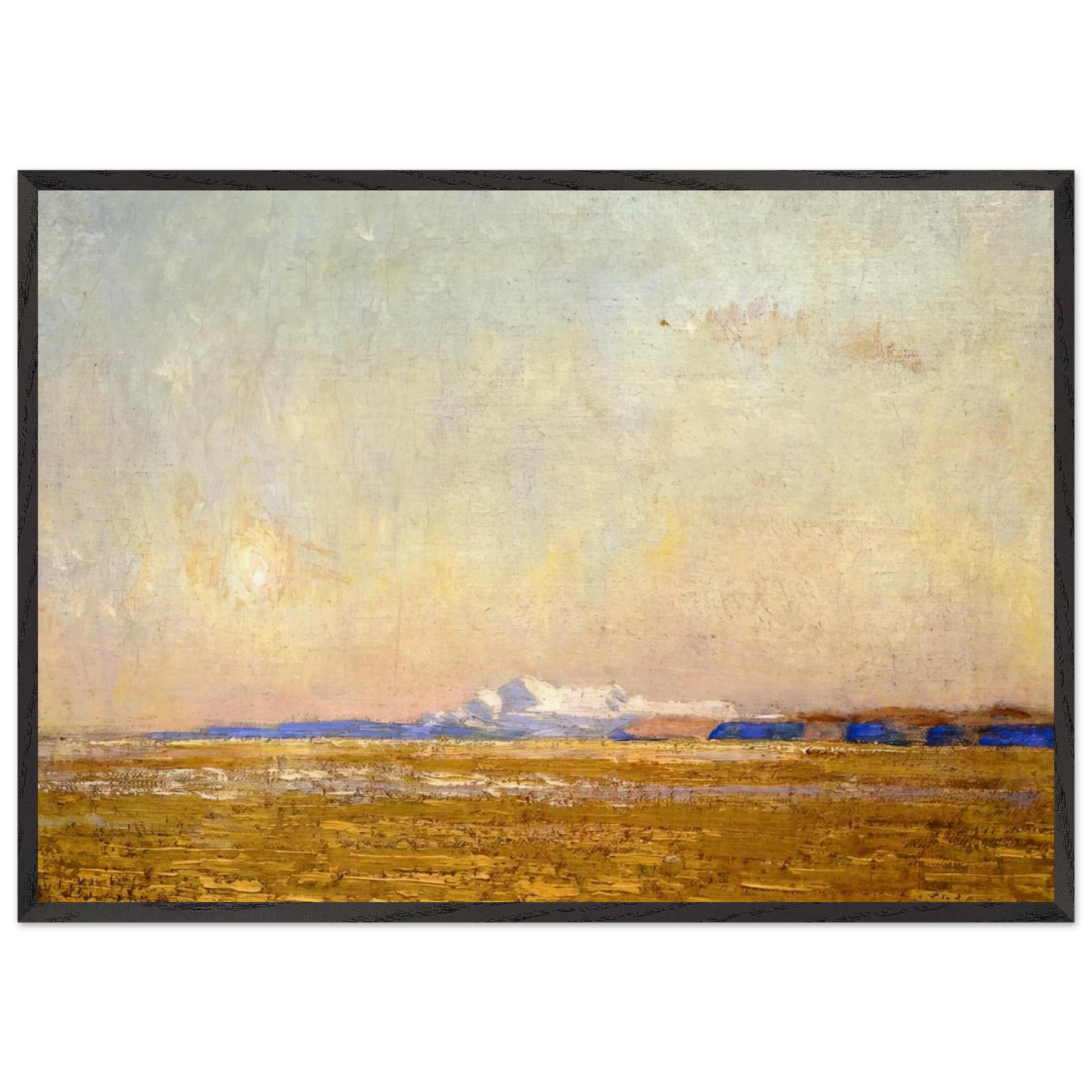 Moonrise at Sunset Harney Desert - Childe Hassam 70x100 cm / 28x40 inches Framed Art Print – Black Wooden Frame