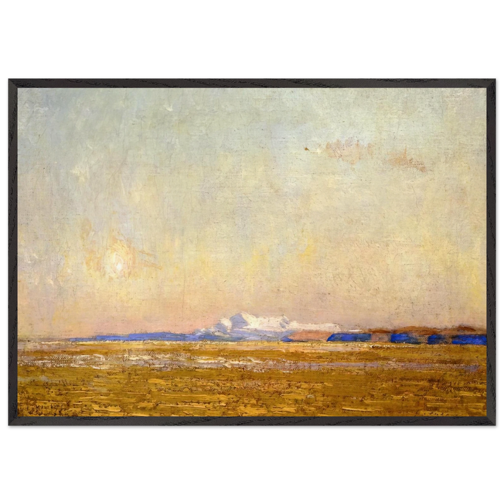 Moonrise at Sunset Harney Desert - Childe Hassam 70x100 cm / 28x40 inches Framed Art Print – Black Wooden Frame