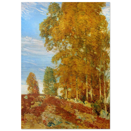 Autumn Hilltop, New England - Childe Hassam Brushed Aluminum Print - 70x100 cm / 28x40 inches | Childe Hassam Aluminum Print | Childe Hassam Prints