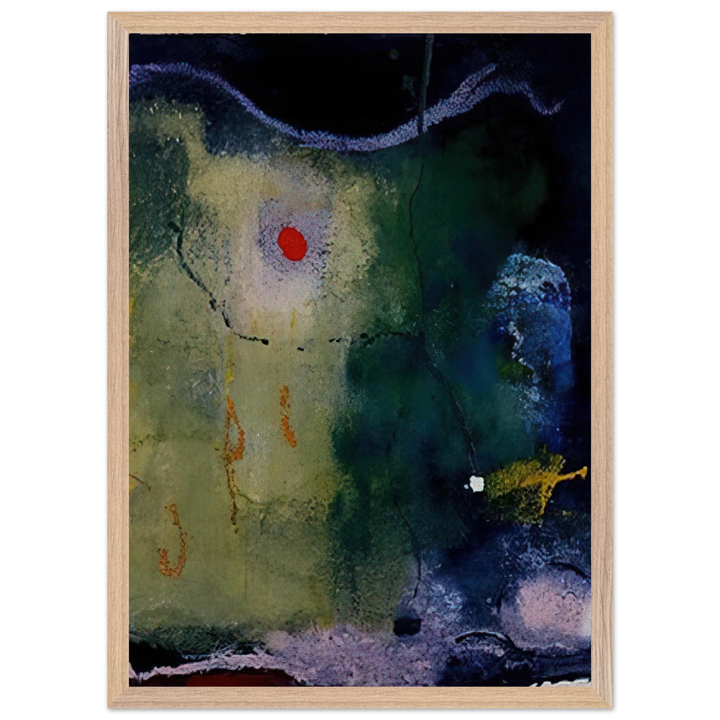 Helen Frankenthaler - The Other Side of the Moon - 1995 Wall art - 27x35 cm / 11x14 inches - Premium Wooden Framed Poster With Fine Art Paper - Wood frame