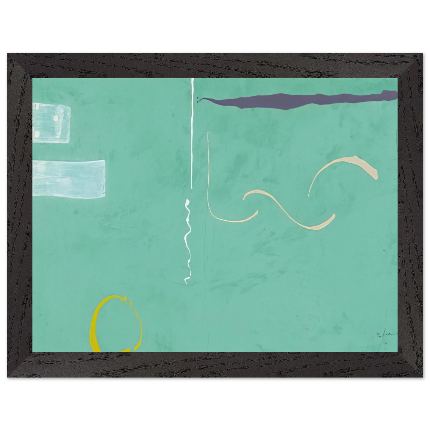 Helen Frankenthaler - Tahiti - 1989 Wall art - 28x43  cm / XL (11x17 inches) - Premium Wooden Framed Poster With Fine Art Paper - Wood frame