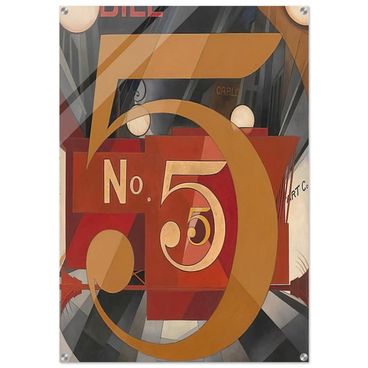 I Saw the Figure 5 in Gold William Carlos Williams - 1928 - Charles Demuth Acrylic Print - 70x100 cm / 28x40″ inches | Charles Demuth Wall Art | Charles Demuth Prints