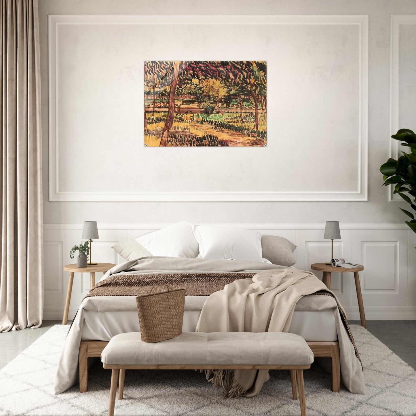 Trees in the Garden of the Asylum - Vincent van Gogh Acrylic Print - 70x100 cm / 28x40″ inches | Vincent van Gogh Wall Art | Vincent van Gogh Prints