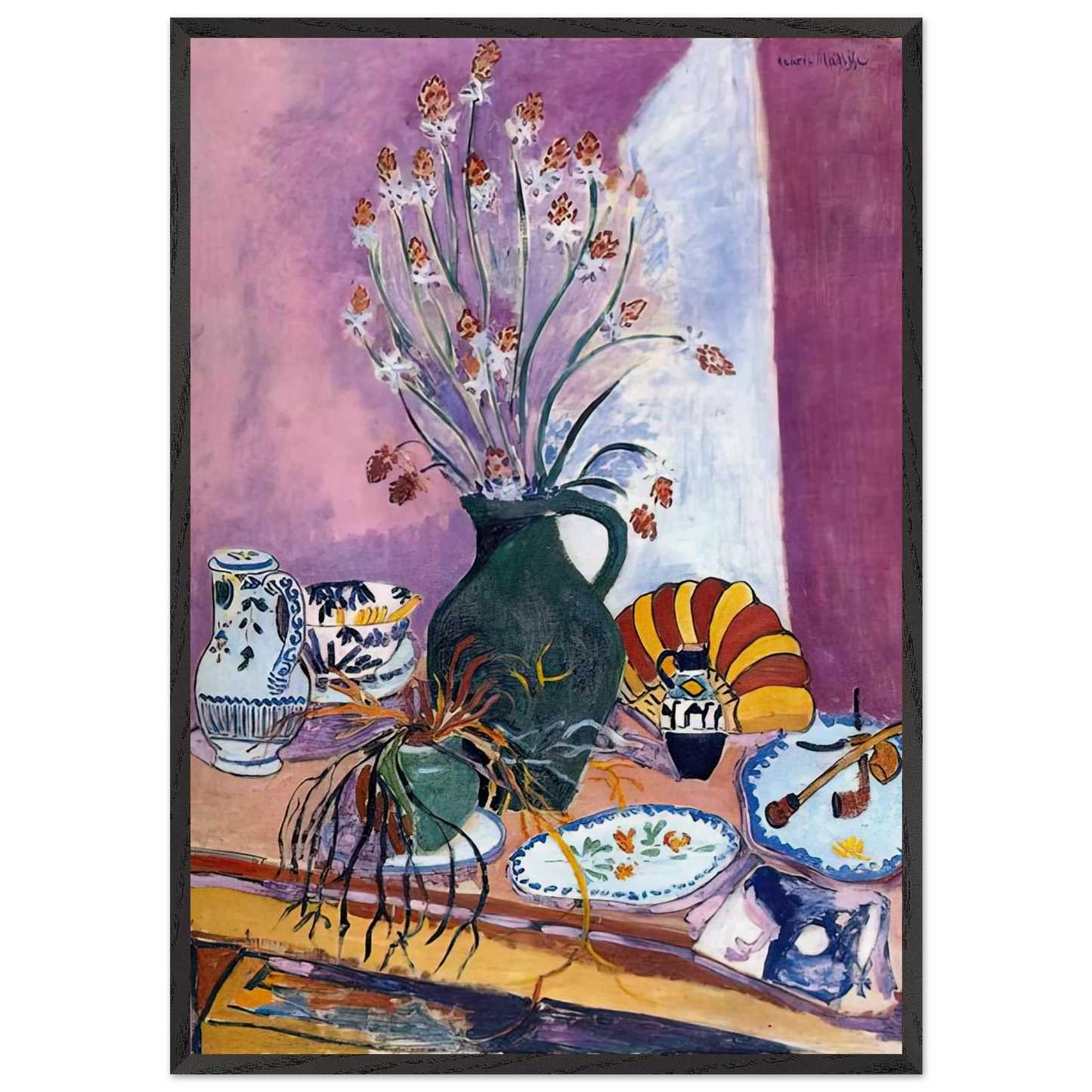 STILL LIFE WITH FLOWERS - Henri Matisse Framed Art Print – Black Wooden Frame - Default Title - -Framed Art Print