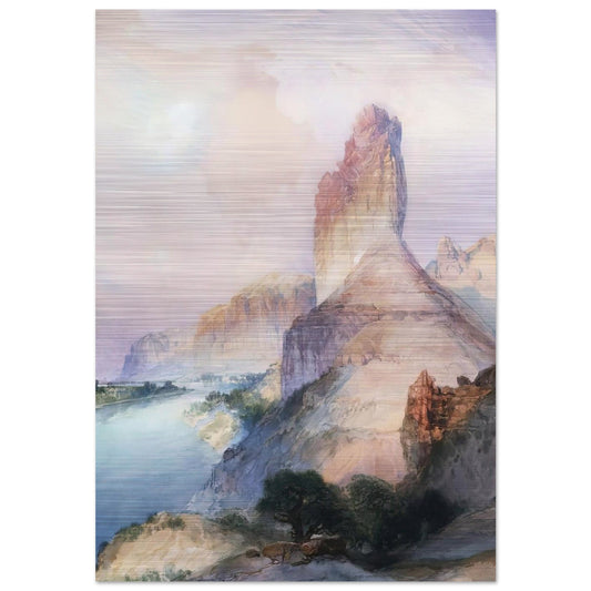 Butte Green River Wyoming - Thomas Moran Brushed Aluminum Print - 70x100 cm / 28x40 inches | Thomas Moran Aluminum Print | Thomas Moran Prints