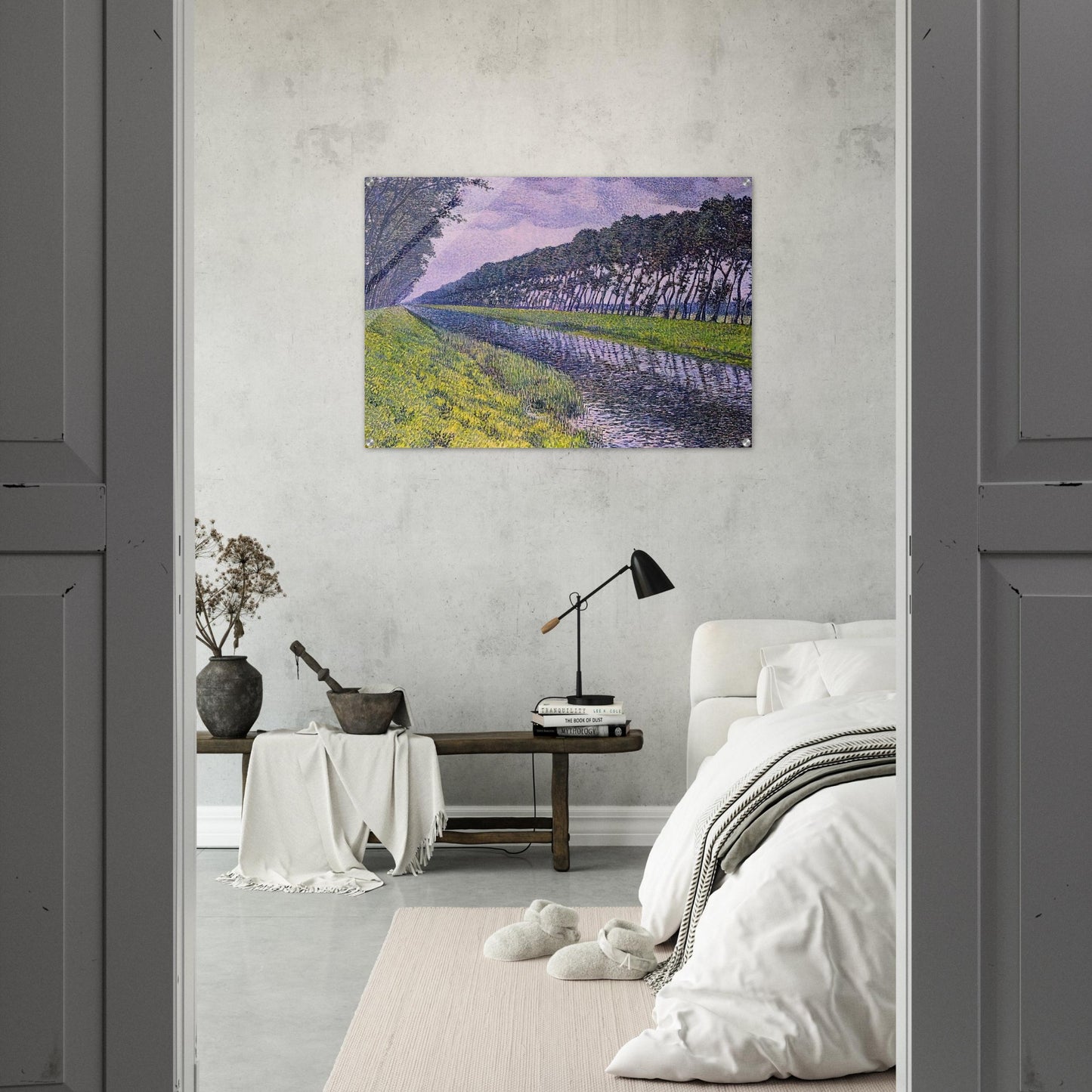 CANAL IN FLANDERS 1894 1 - Theo van Rysselberghe Acrylic Print - 70x100 cm / 28x40″ inches | Theo van Rysselberghe Wall Art | Theo van Rysselberghe Prints