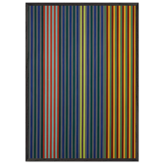 Split Beat - 1965 - Gene Davis 70x100 cm / 28x40 inches Framed Art Print – Black Wooden Frame