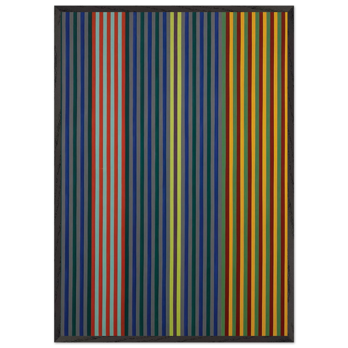 Split Beat - 1965 - Gene Davis 70x100 cm / 28x40 inches Framed Art Print – Black Wooden Frame