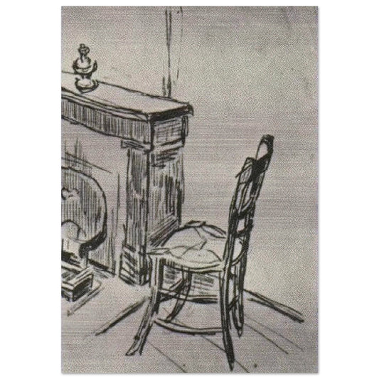 Chair near the Stove - Vincent van Gogh Brushed Aluminum Print - 70x100 cm / 28x40 inches | Vincent van Gogh Aluminum Print | Vincent van Gogh Prints