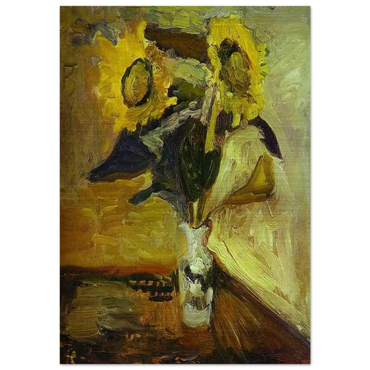 VASE OF SUNFLOWERS 1898 - Henri Matisse Brushed Aluminum Print - 70x100 cm / 28x40 inches | Henri Matisse Aluminum Print | Henri Matisse Prints