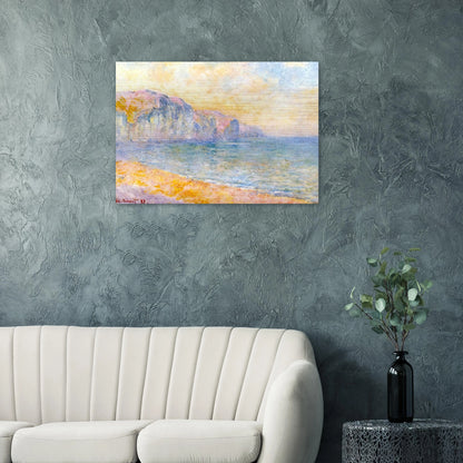 Cliffs at Pourville, Morning - claude monet Brushed Aluminum Print - 70x100 cm / 28x40 inches | claude monet Aluminum Print | claude monet Prints