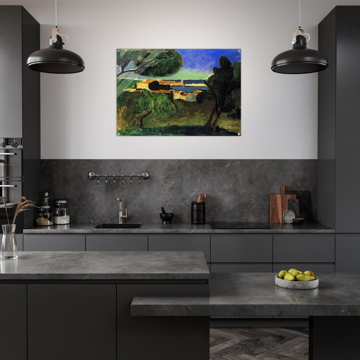 LANDSCAPE AT COLLIOURE III 1907 - Henri Matisse Acrylic Print - 70x100 cm / 28x40″ inches | Henri Matisse Wall Art | Henri Matisse Prints