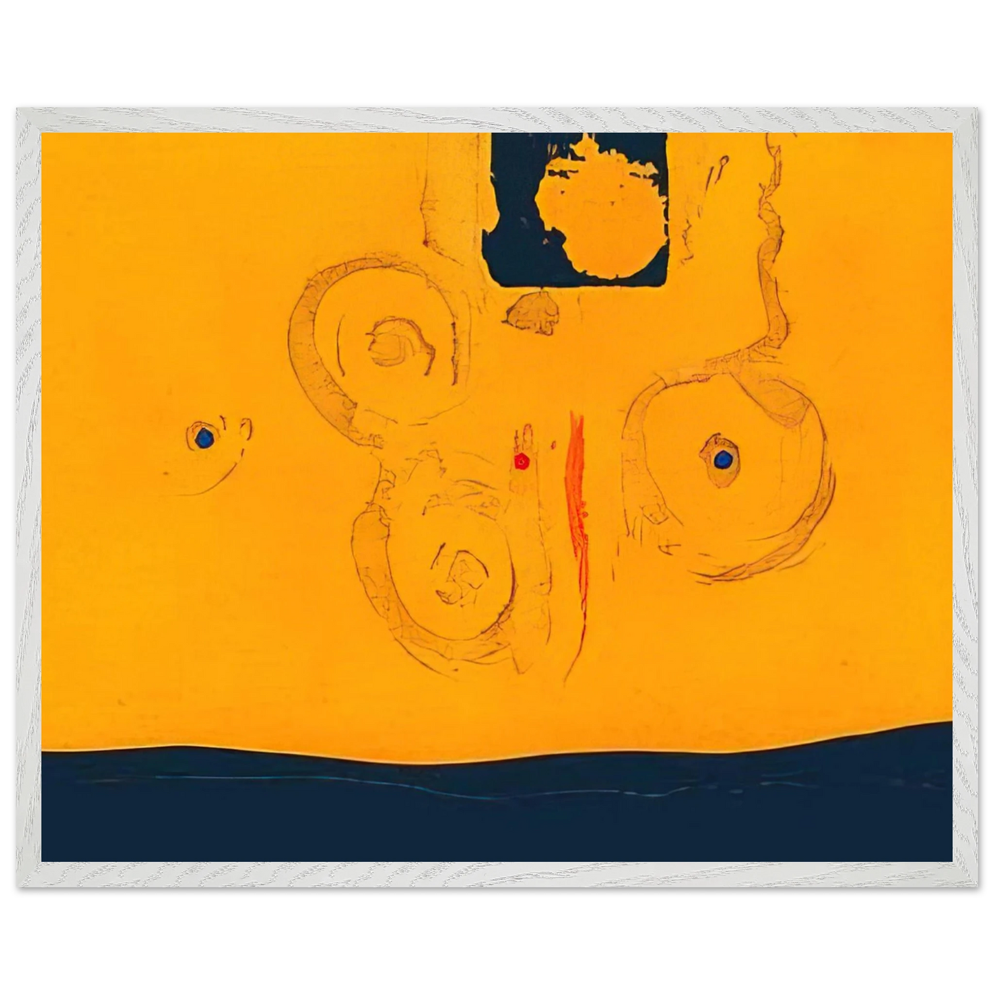 Helen Frankenthaler - Plaza Real - 1988 Wall art - A2 (42 x 59.4  cm) - Premium Wooden Framed Poster With Fine Art Paper - White frame