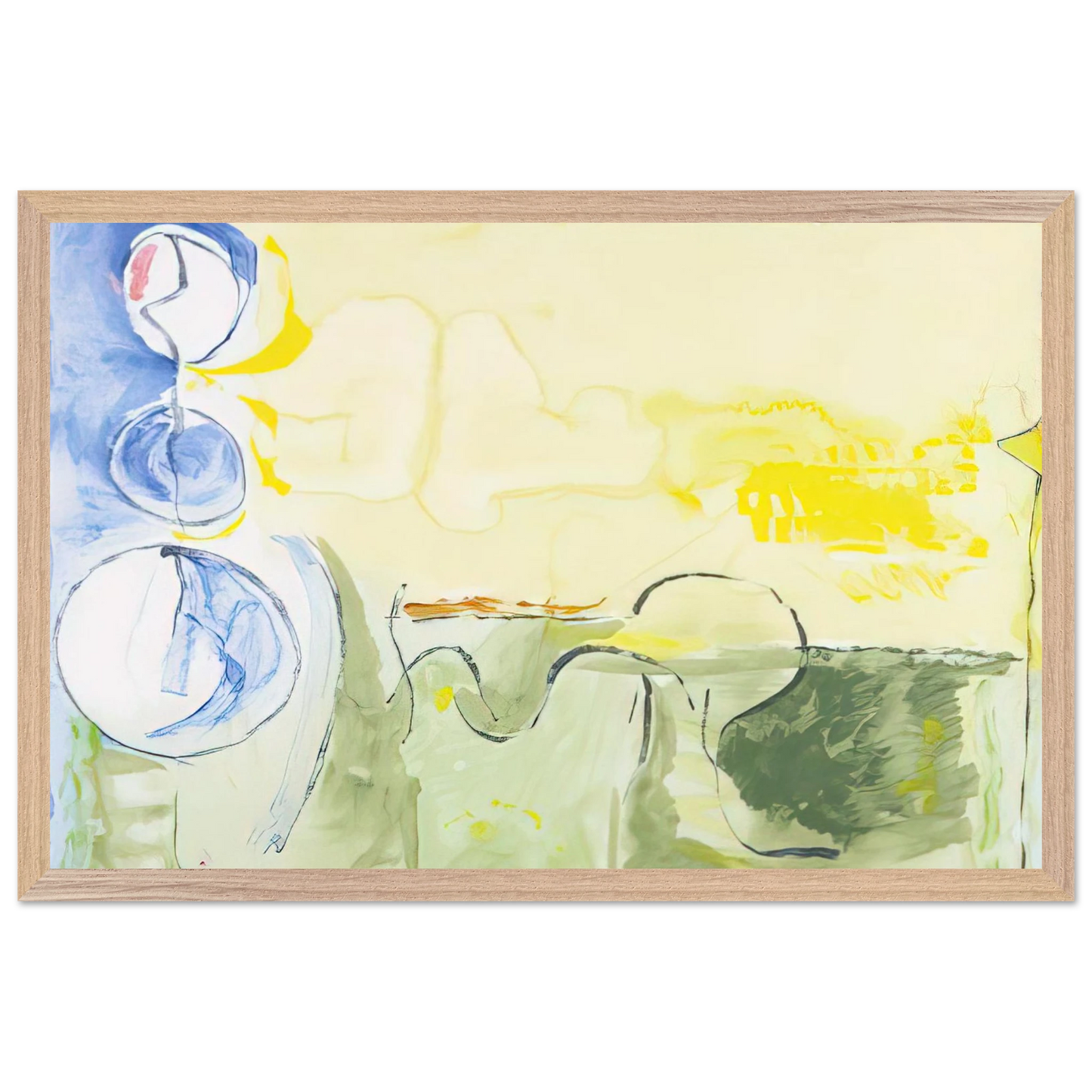 Helen Frankenthaler - Flotilla - 2006 Wall art - 40x50 cm / 16x20 inches - Premium Wooden Framed Poster With Fine Art Paper - White frame