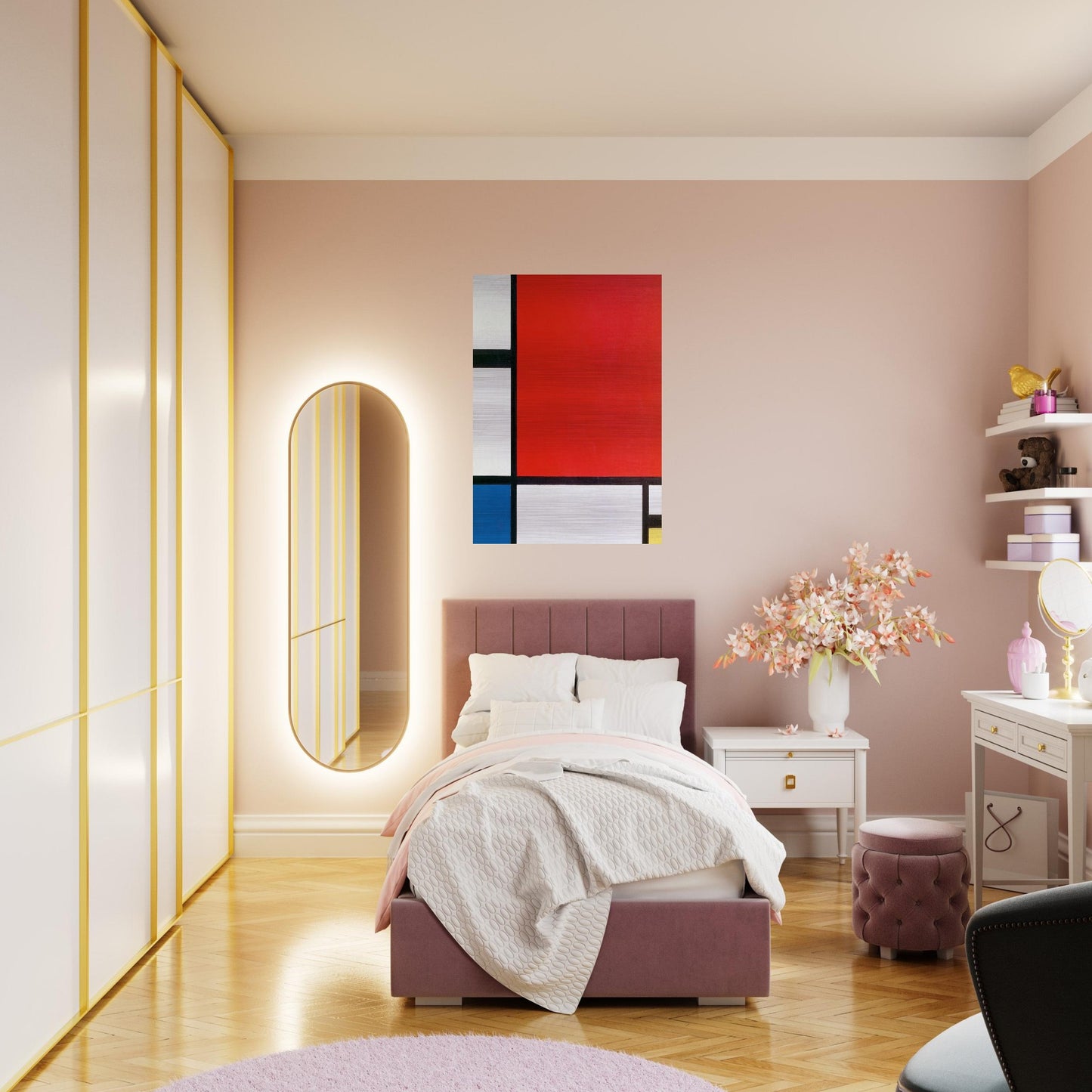 Composition with Red, Blue and Yellow - Piet Mondrian Brushed Aluminum Print - 70x100 cm / 28x40 inches | Piet Mondrian Aluminum Print | Piet Mondrian Prints