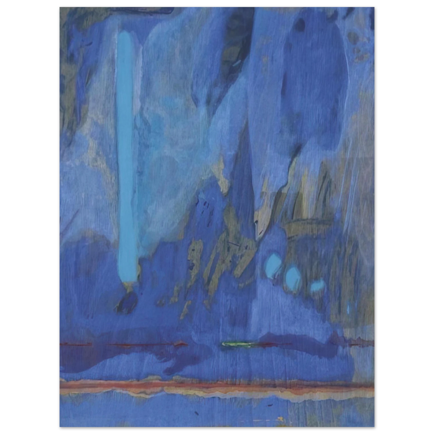 Helen Frankenthaler - Tales of Genji III - 1998 Wall art - 30x30 cm / 12x12 inches - Premium Wooden Framed Poster With Fine Art Paper - White frame