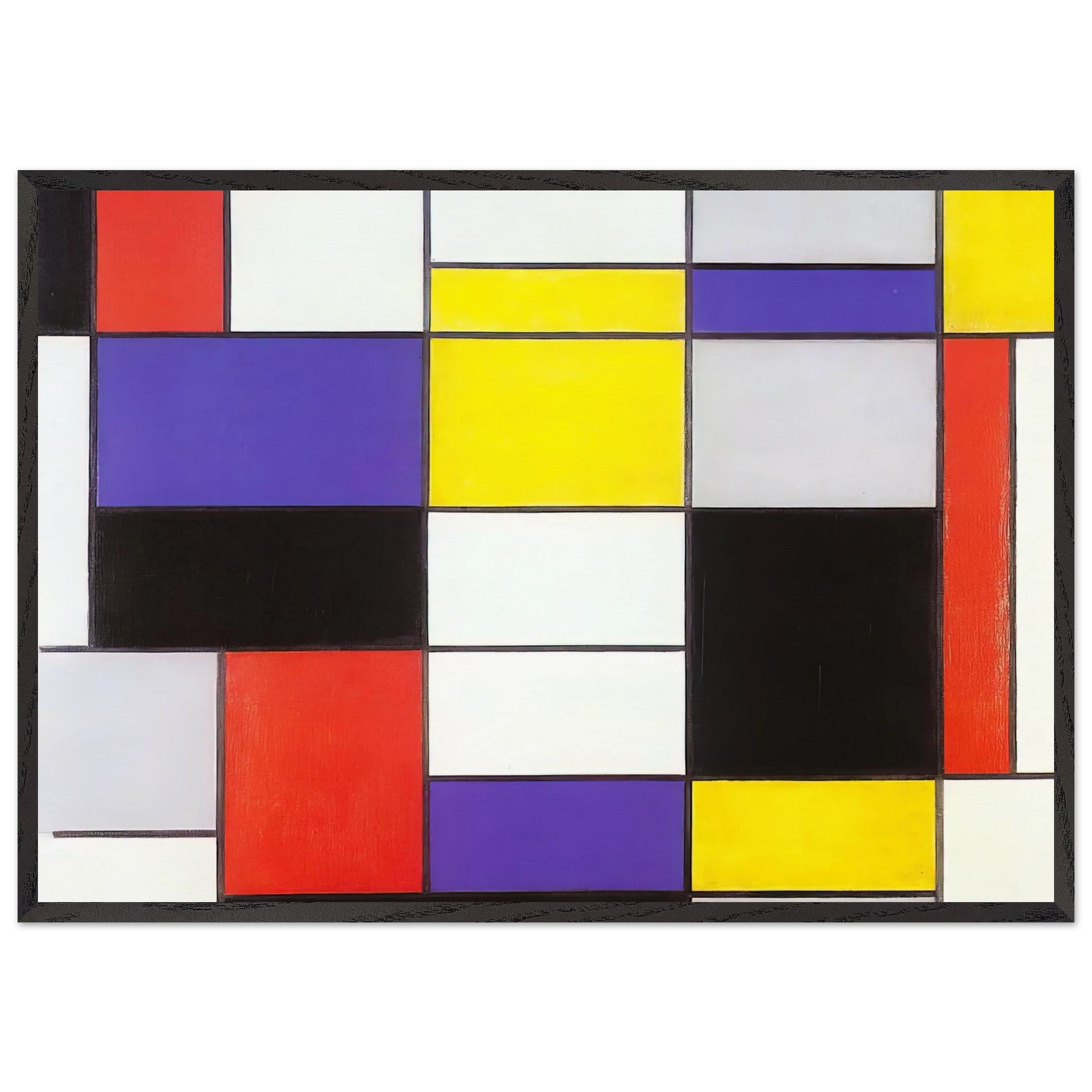 Composition A - Piet Mondrian Framed Art Print – Black Wooden Frame - Default Title - -Framed Art Print
