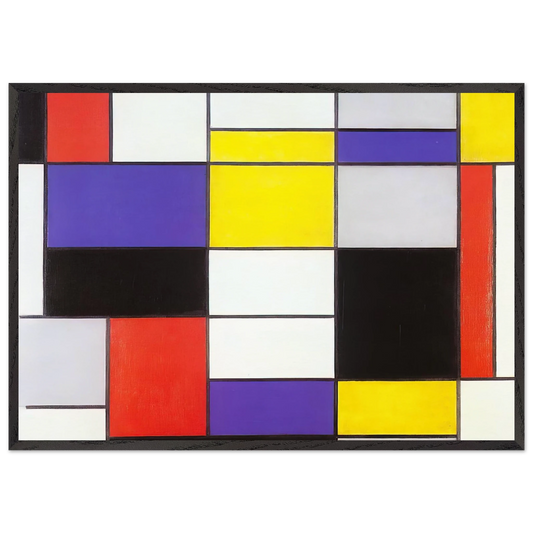Composition A - Piet Mondrian 70x100 cm / 28x40 inches Framed Art Print – Black Wooden Frame