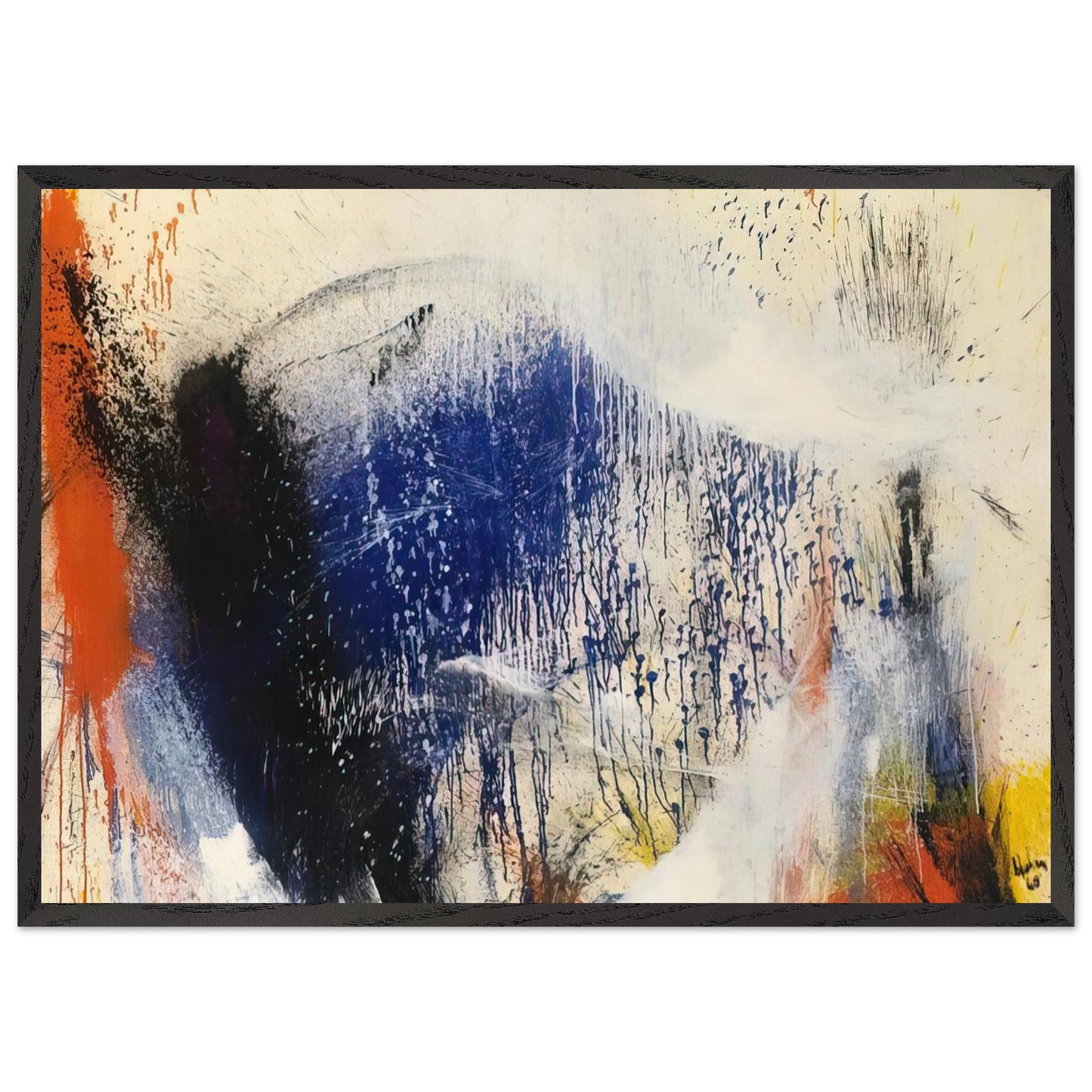 Helen Frankenthaler - Untitled - 1960 Wall art - 27x35 cm / 11x14 inches - Premium Wooden Framed Poster With Fine Art Paper - Black frame