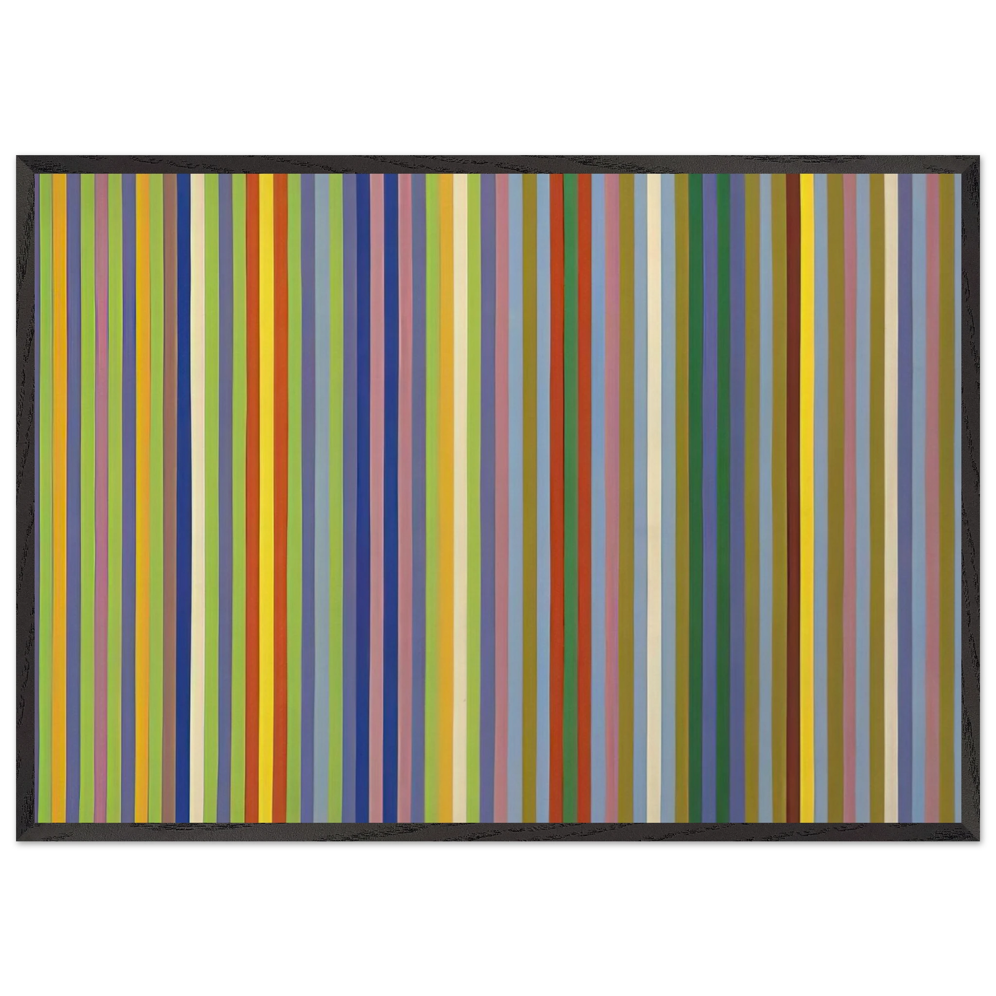 Lemon Ice - 1965 - Gene Davis Framed Art Print – Black Wooden Frame - Default Title - -Framed Art Print