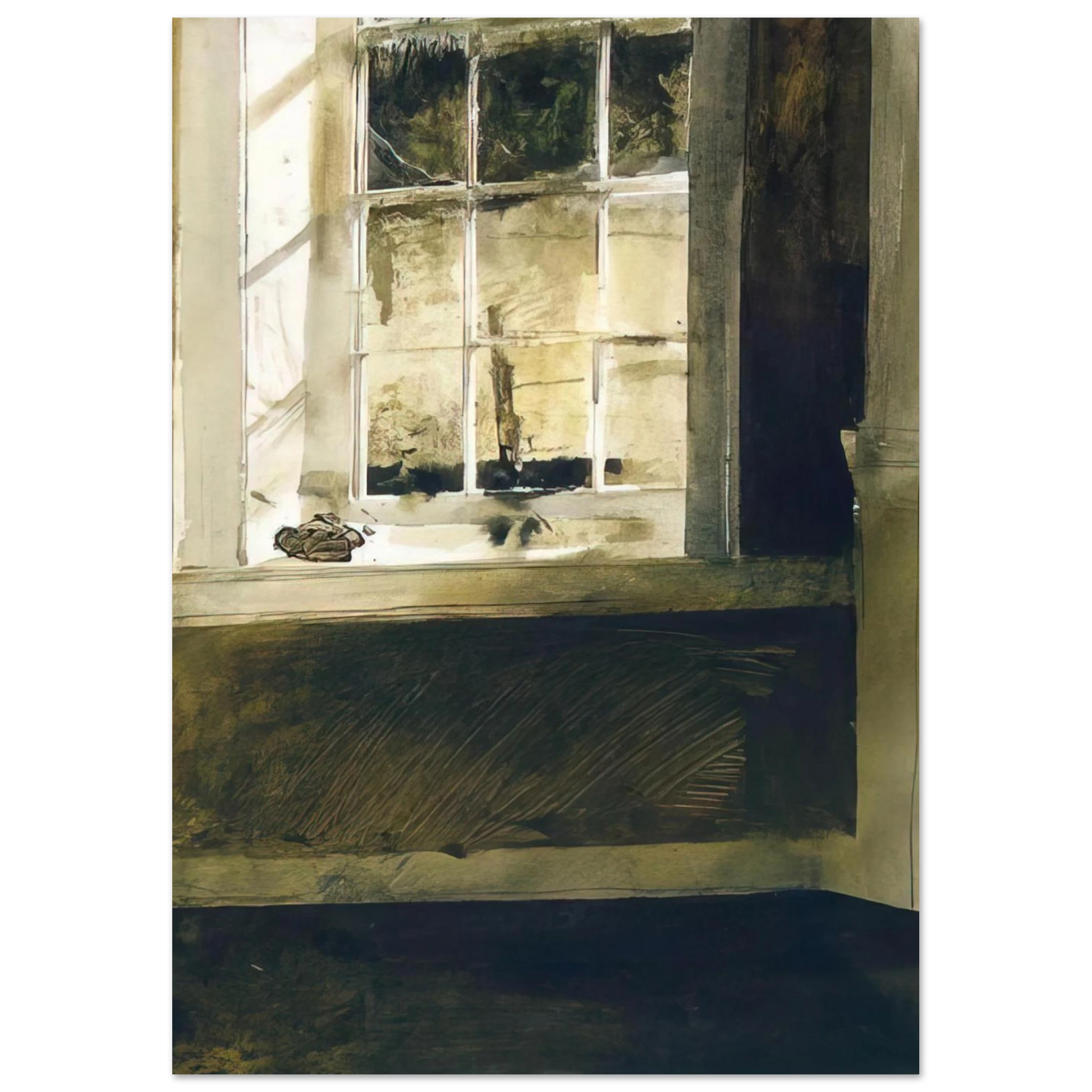 Andrew Wyeth - GROUNDHOG DAY 4 Wall Art - 60x80 cm / 24x32 inches - Premium Wooden Framed Poster With Fine Art Paper - White frame