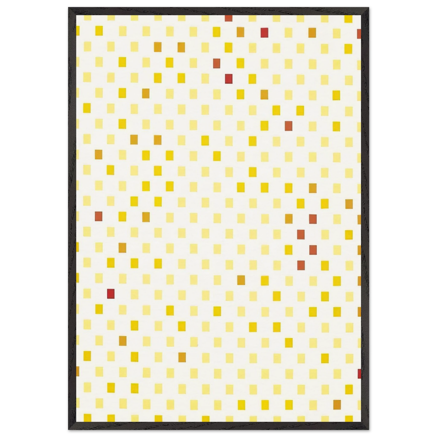 Repartition aleatoire du rouge au jaune suivant progression - 1970 - Francois Morellet Framed Art Print – Black Wooden Frame - Default Title - -Framed Art Print