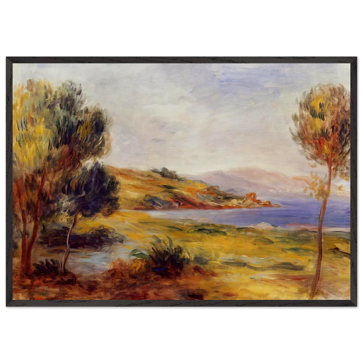 The Bay - Pierre-Auguste Renoir 70x100 cm / 28x40 inches Framed Art Print – Black Wooden Frame