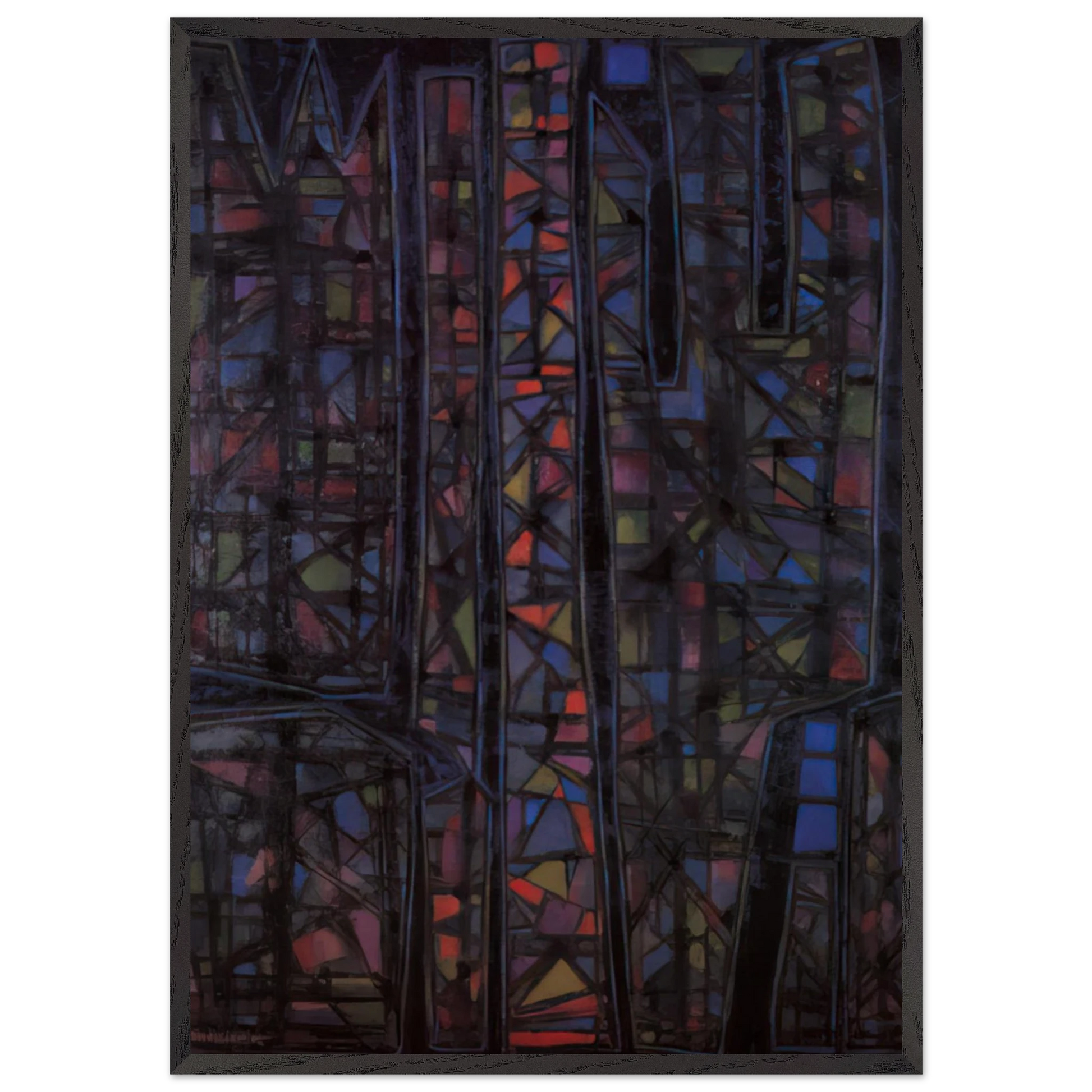 Recueillement nocturne II - 1952 - Alfred Manessier Framed Art Print – Black Wooden Frame - Default Title - -Framed Art Print