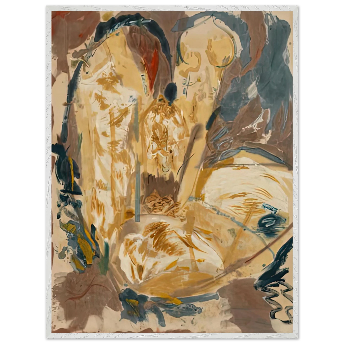 Helen Frankenthaler - Giralda, 1956- Wall Art - 21x29.7 cm / 8x12" - Premium Wooden Framed Poster With Fine Art Paper - White frame
