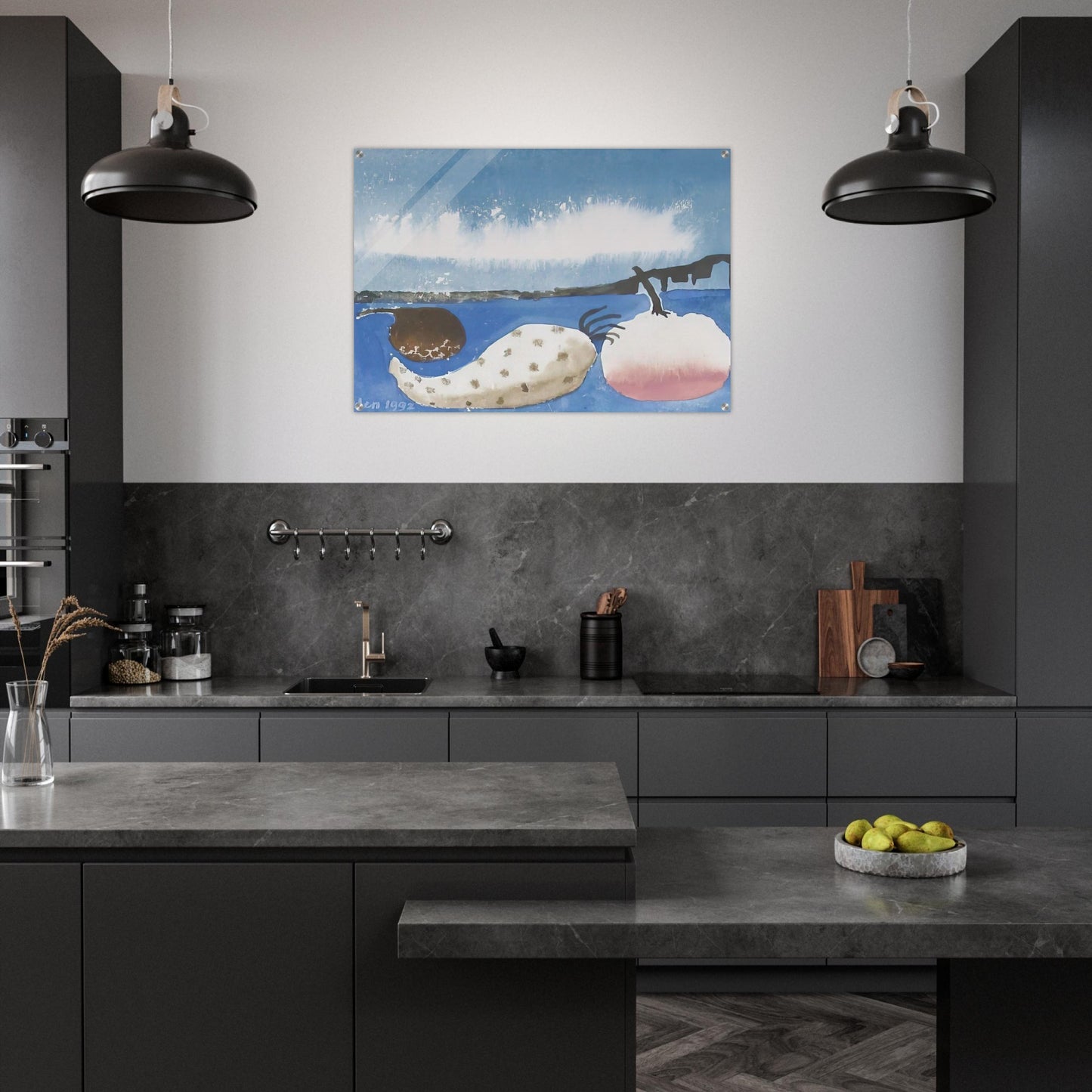 Fruit by the shore - 1992 - Mary Fedden Acrylic Print - 70x100 cm / 28x40″ inches | Mary Fedden Wall Art | Mary Fedden Prints