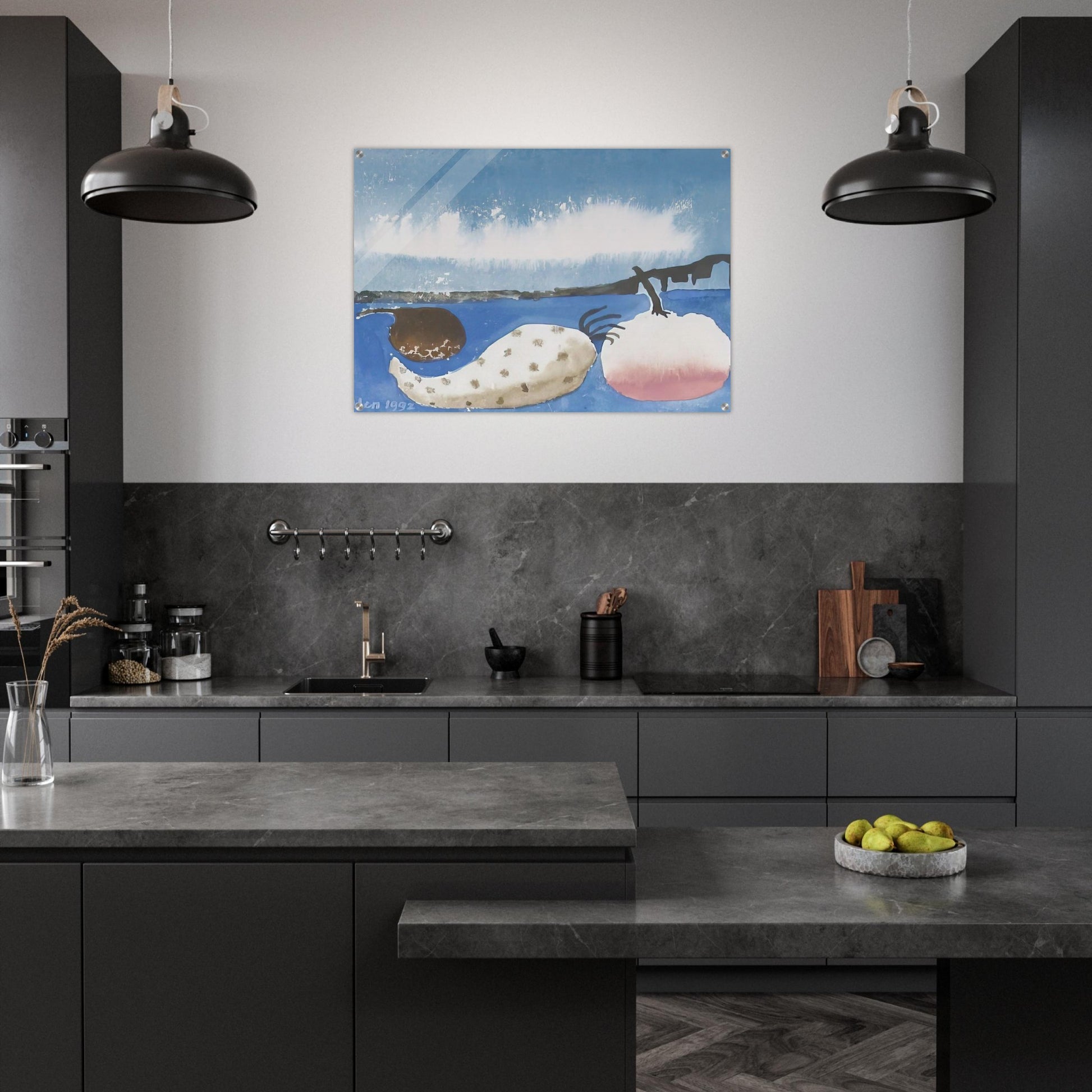 Fruit by the shore - 1992 - Mary Fedden Acrylic Print - 70x100 cm / 28x40″ inches | Mary Fedden Wall Art | Mary Fedden Prints