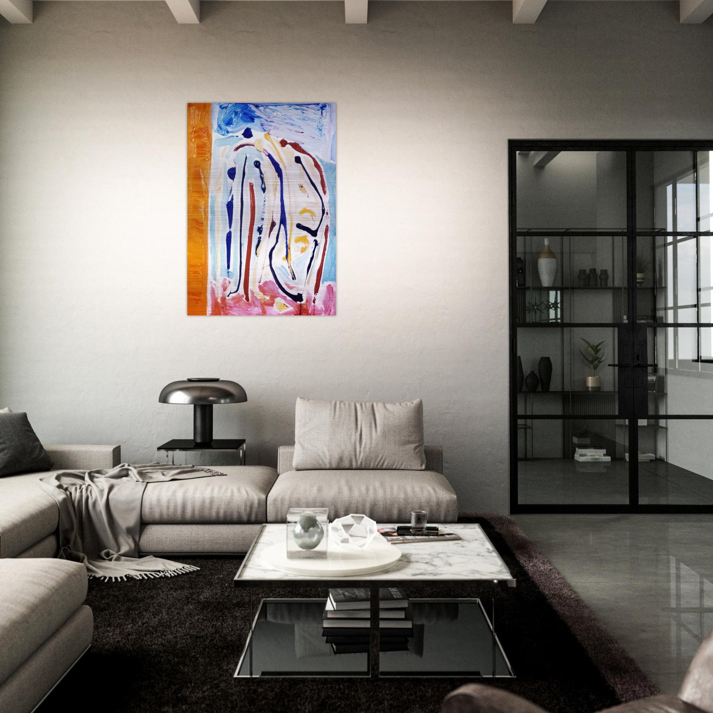 Sky Dance - 1973 - Ronnie Landfield Brushed Aluminum Print - 70x100 cm / 28x40 inches | Ronnie Landfield Aluminum Print | Ronnie Landfield Prints