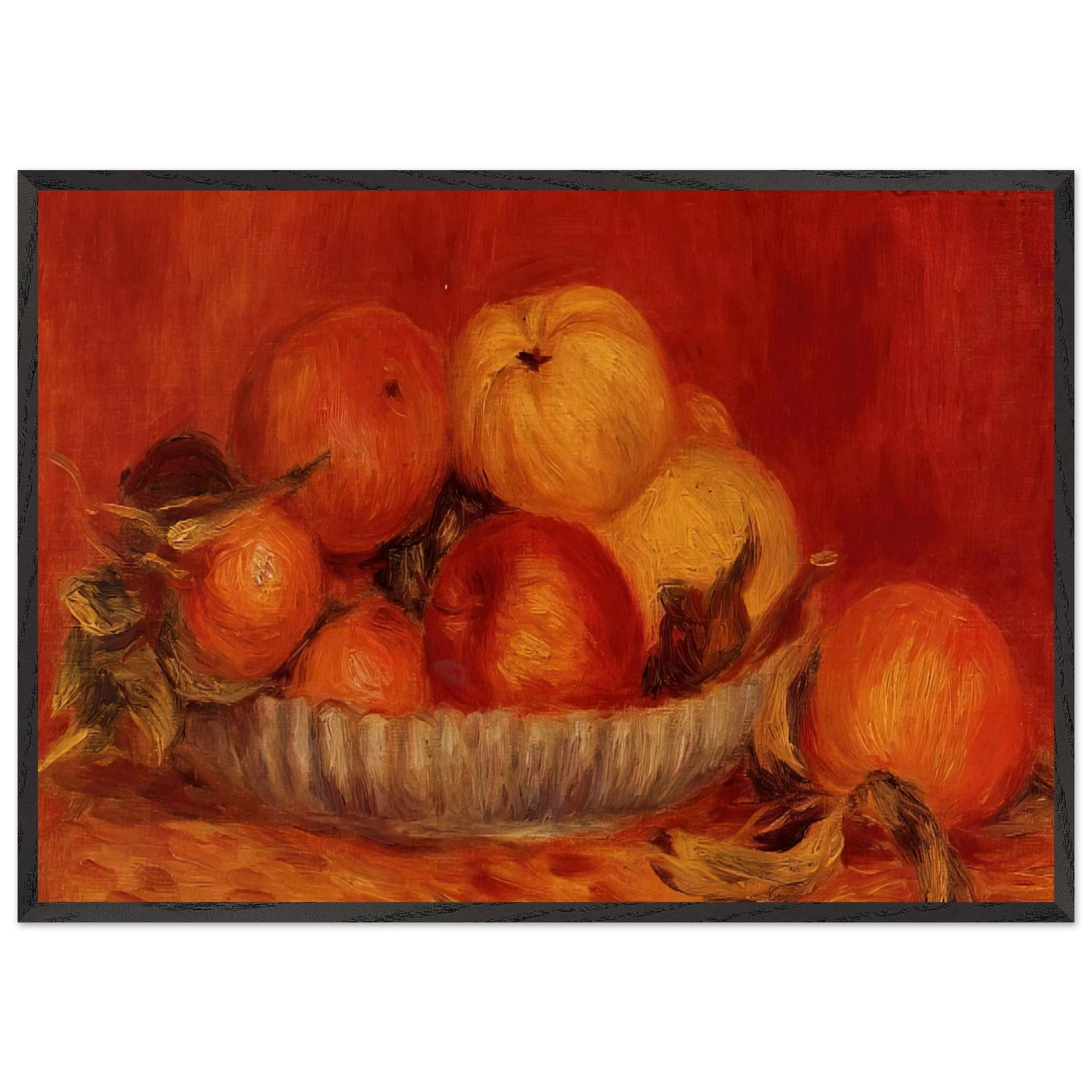 Still Life with Apples and Oranges - Pierre-Auguste Renoir Framed Art Print – Black Wooden Frame - Default Title - -Framed Art Print