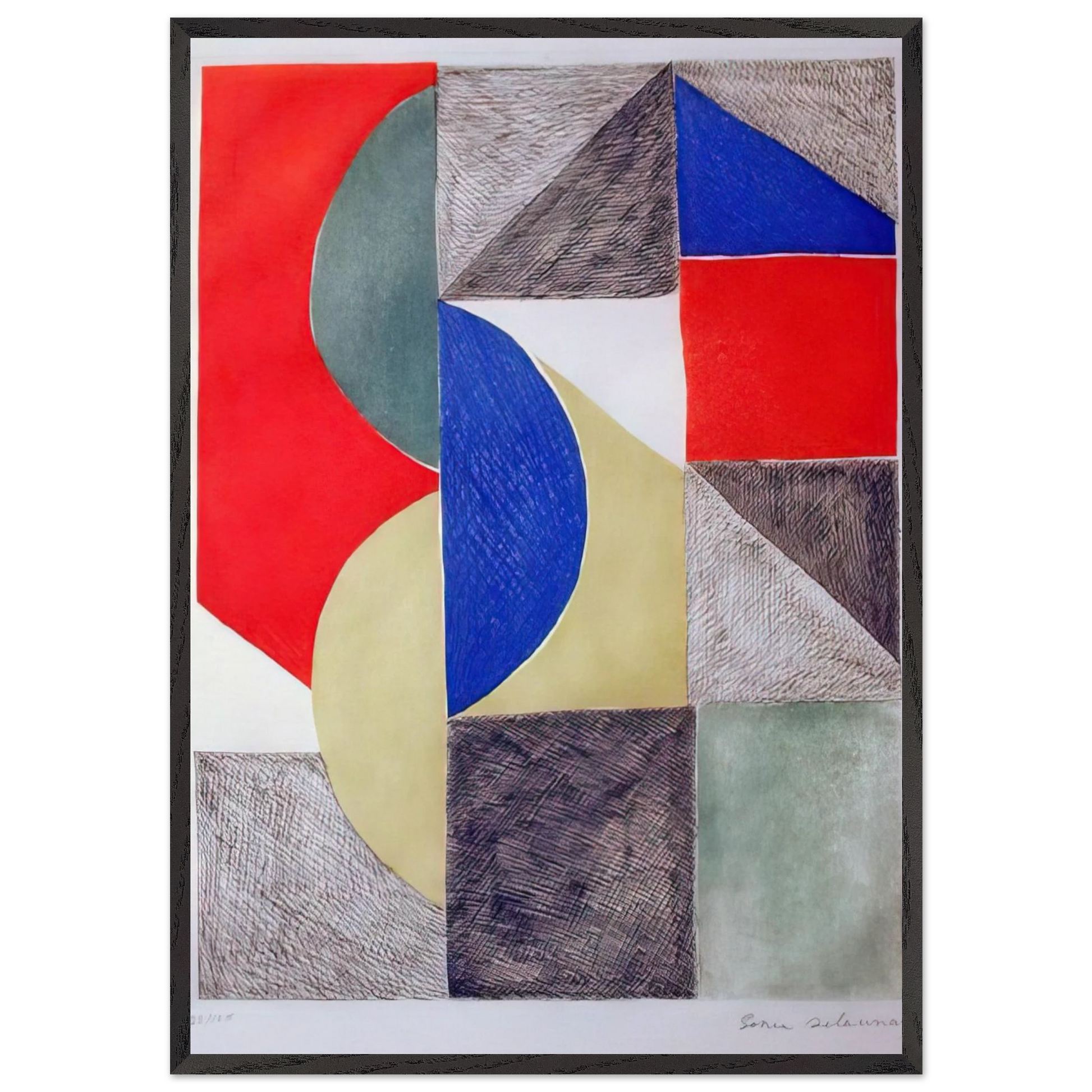 Abstract Composition N8 - Sonia Delaunay Framed Art Print – Black Wooden Frame - Default Title - -Framed Art Print