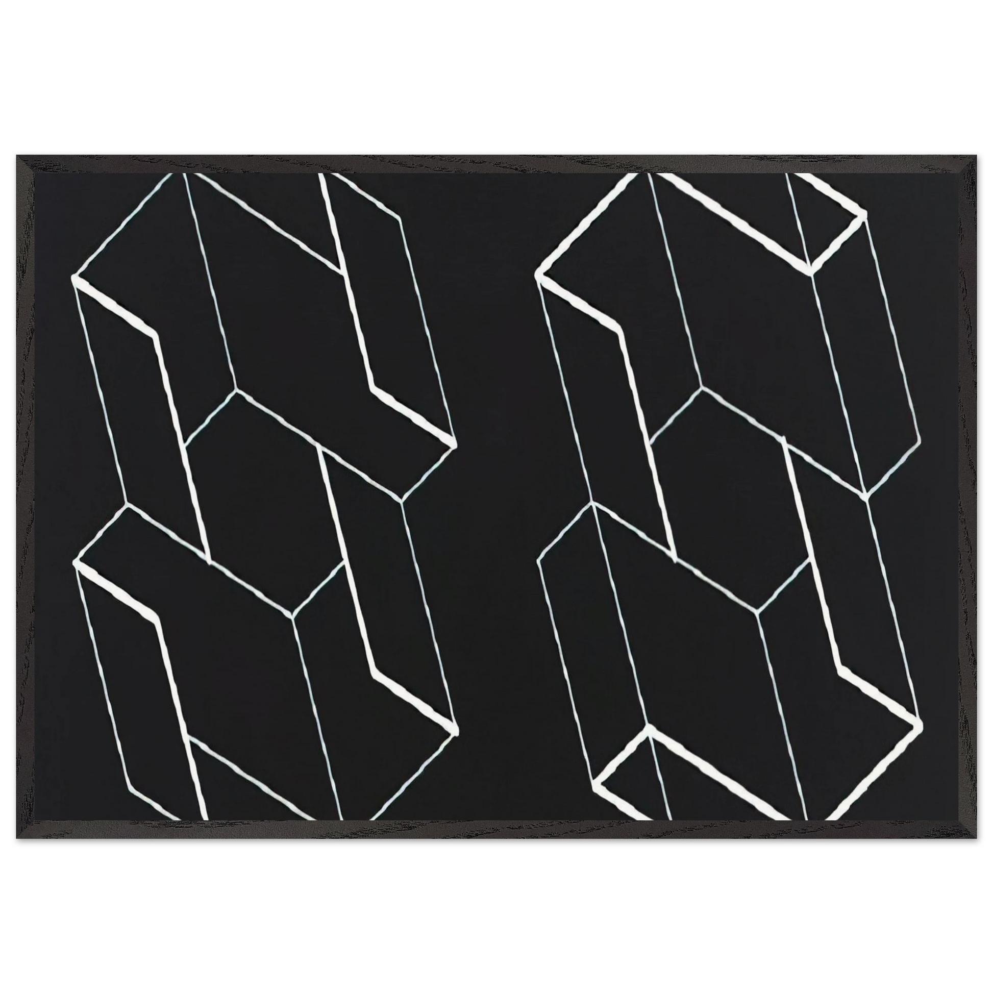 DUO H 1966 - Josef Albers Framed Art Print – Black Wooden Frame - Default Title - -Framed Art Print