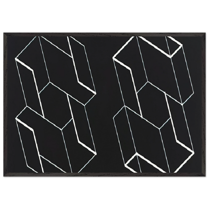 DUO H 1966 - Josef Albers 70x100 cm / 28x40 inches Framed Art Print – Black Wooden Frame