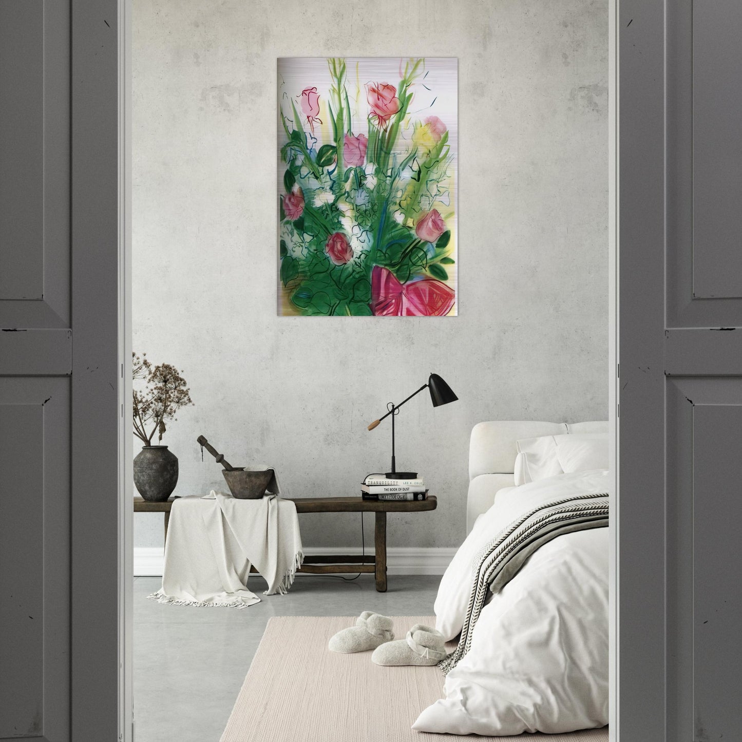 BOUQUET OF ROSES - Raoul Dufy Brushed Aluminum Print - 70x100 cm / 28x40 inches | Raoul Dufy Aluminum Print | Raoul Dufy Prints
