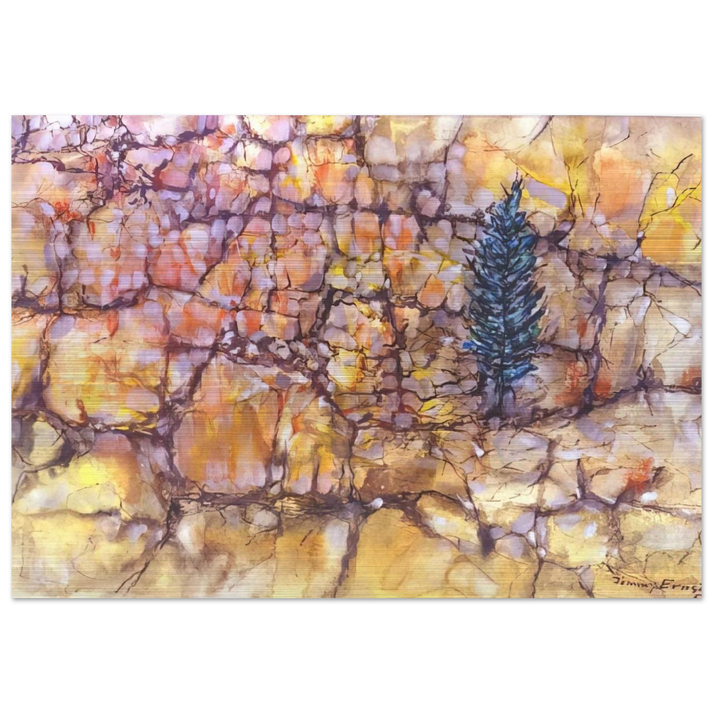 Landscape with Pinetree - 1958 - Jimmy Ernst Brushed Aluminum Print - 70x100 cm / 28x40 inches | Jimmy Ernst Aluminum Print | Jimmy Ernst Prints