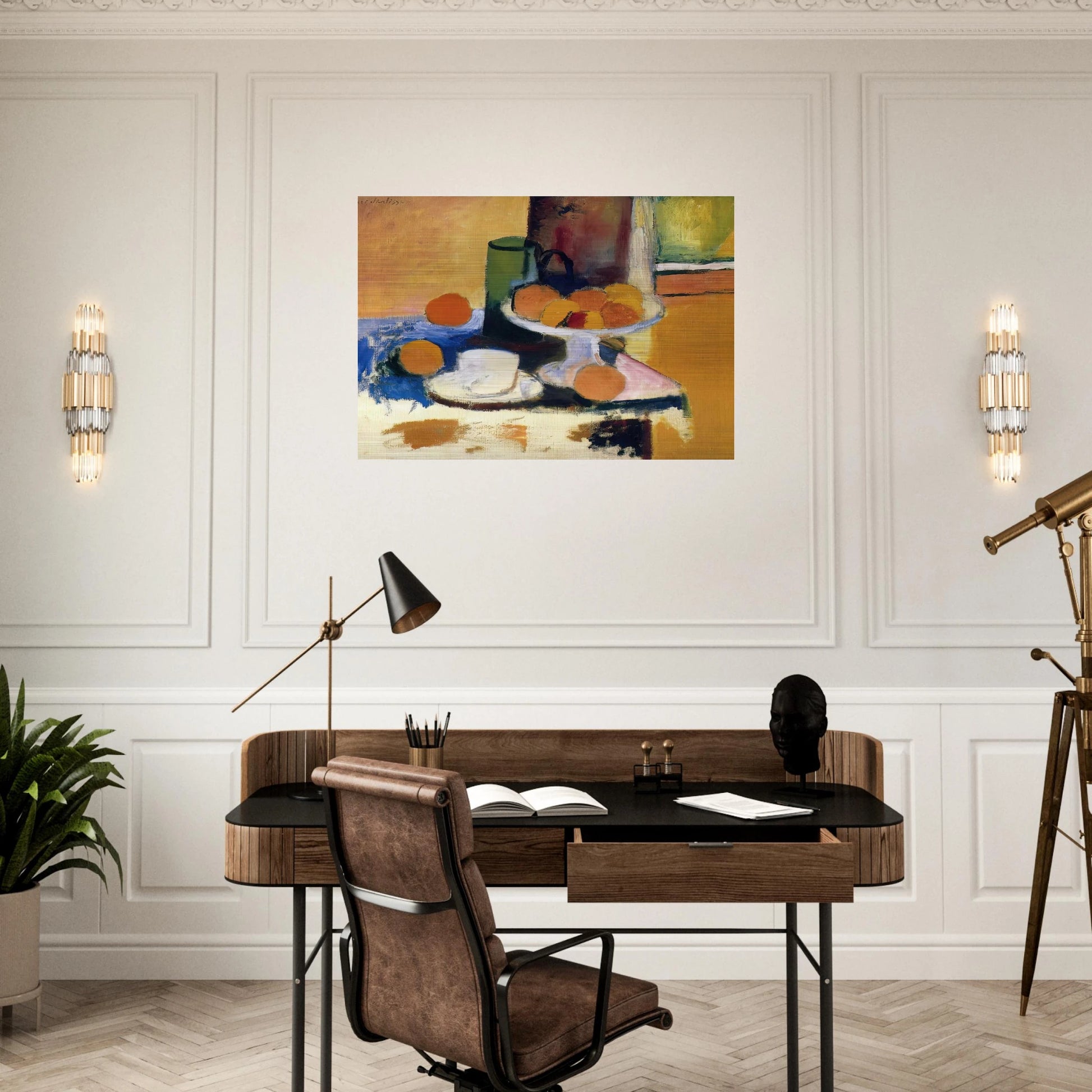 STILL LIFE WITH ORANGES II 1899 - Henri Matisse Brushed Aluminum Print - 70x100 cm / 28x40 inches | Henri Matisse Aluminum Print | Henri Matisse Prints