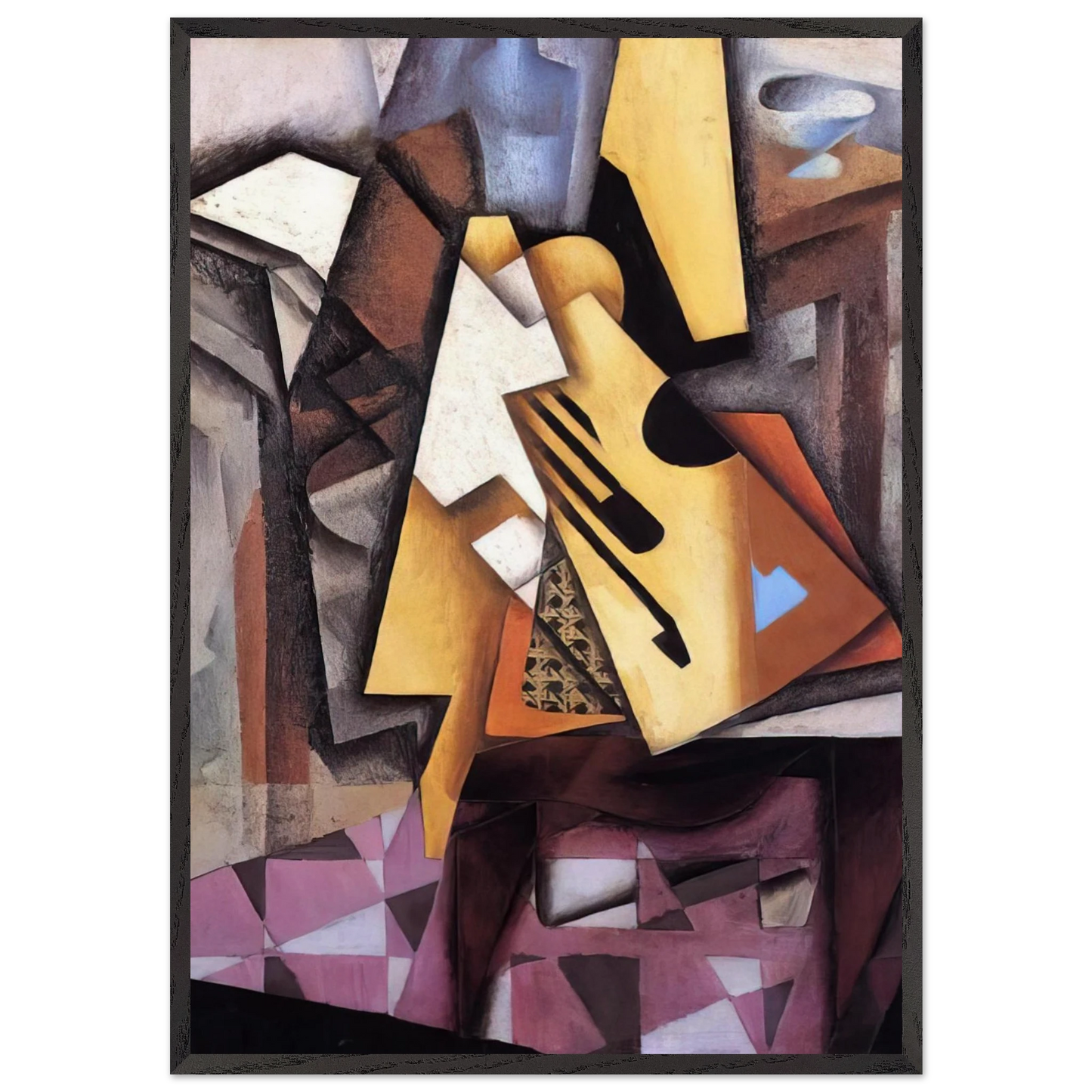 GUITAR ON A CHAIR 1913 - Juan Gris Framed Art Print – Black Wooden Frame - Default Title - -Framed Art Print