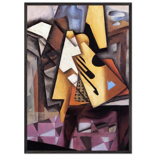 GUITAR ON A CHAIR 1913 - Juan Gris Framed Art Print – Black Wooden Frame - Default Title - -Framed Art Print