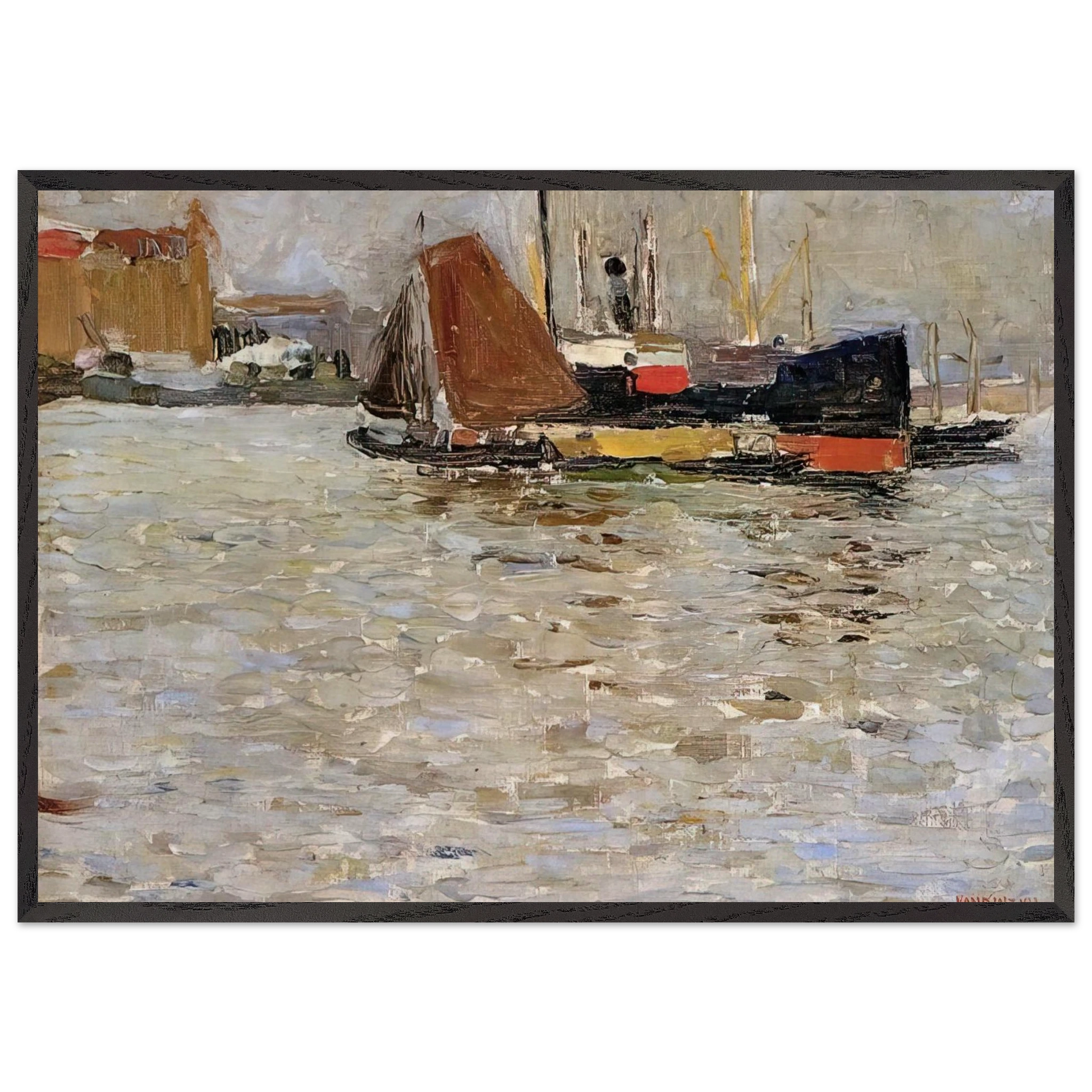 ROTTERDAM SUN 1906 - Wassily Kandinsky Framed Art Print – Black Wooden Frame - Default Title - -Framed Art Print