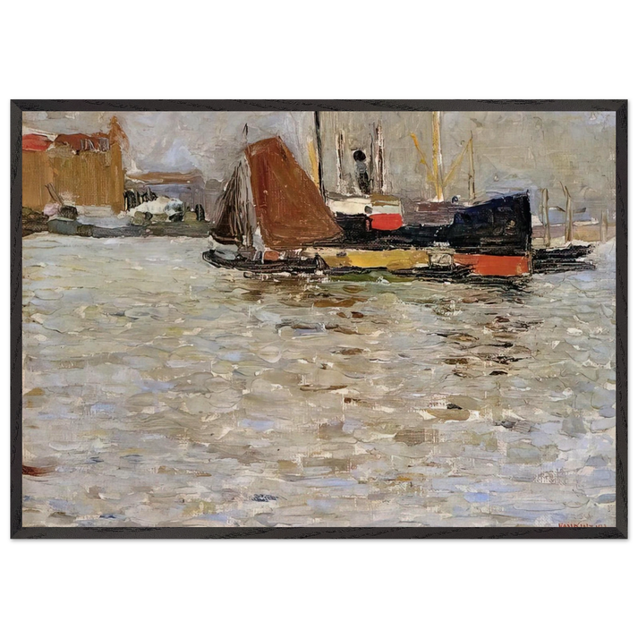 ROTTERDAM SUN 1906 - Wassily Kandinsky 70x100 cm / 28x40 inches Framed Art Print – Black Wooden Frame