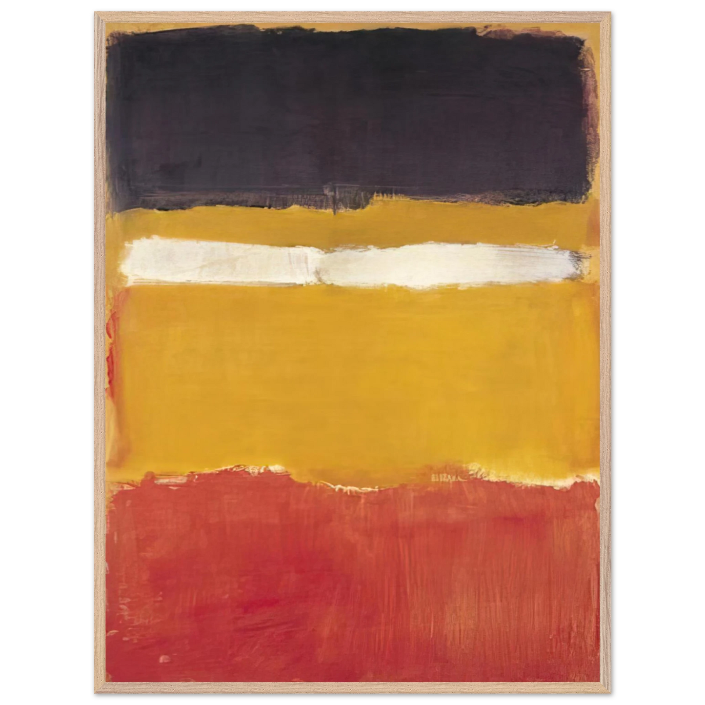 Mark Rothko - Number 24 Untitled - 1951 Wall Art - 30x40 cm / 12x16 inches - Premium Wooden Framed Poster With Fine Art Paper - Black frame