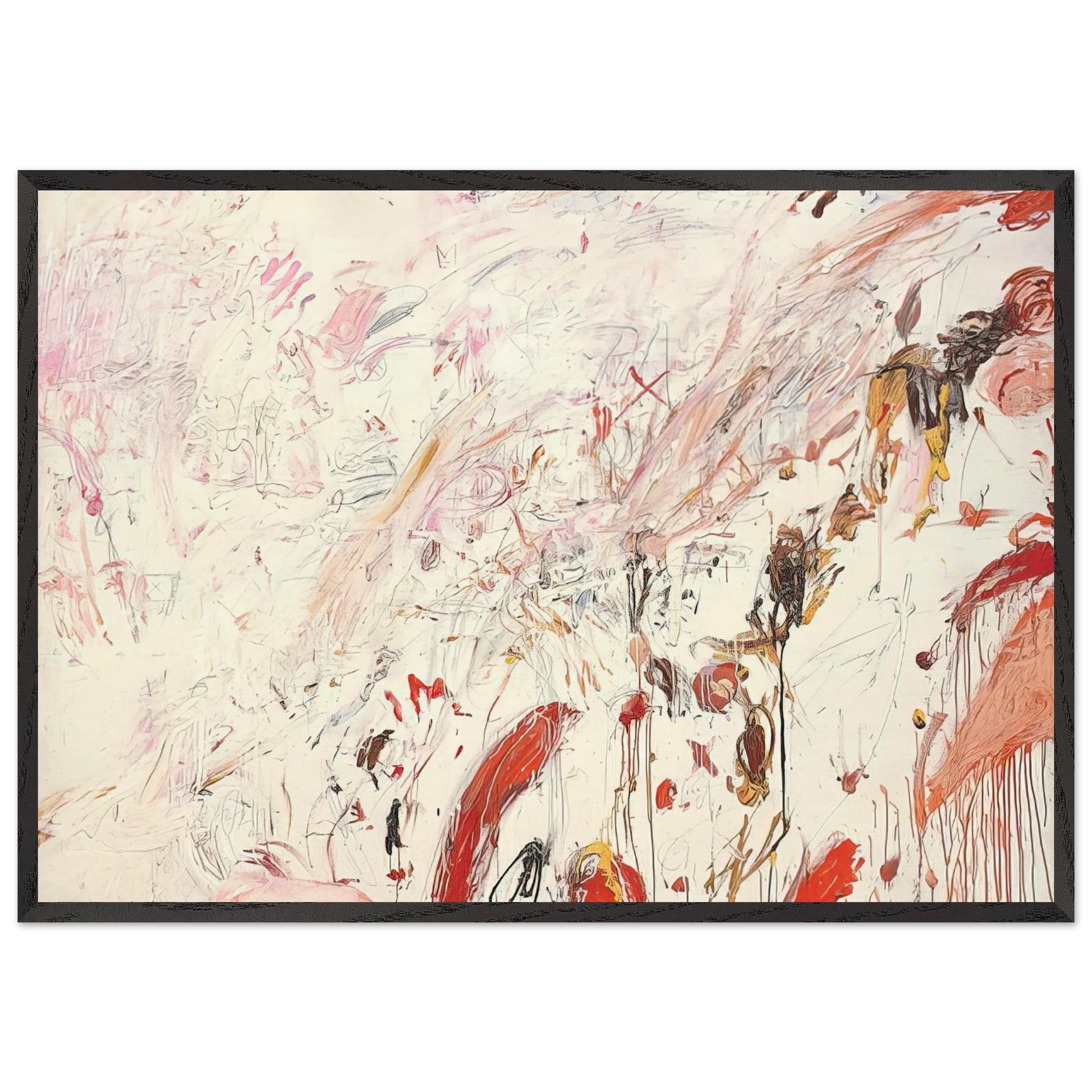 Ferragosto III - Cy Twombly Framed Art Print – Black Wooden Frame - Default Title - -Framed Art Print