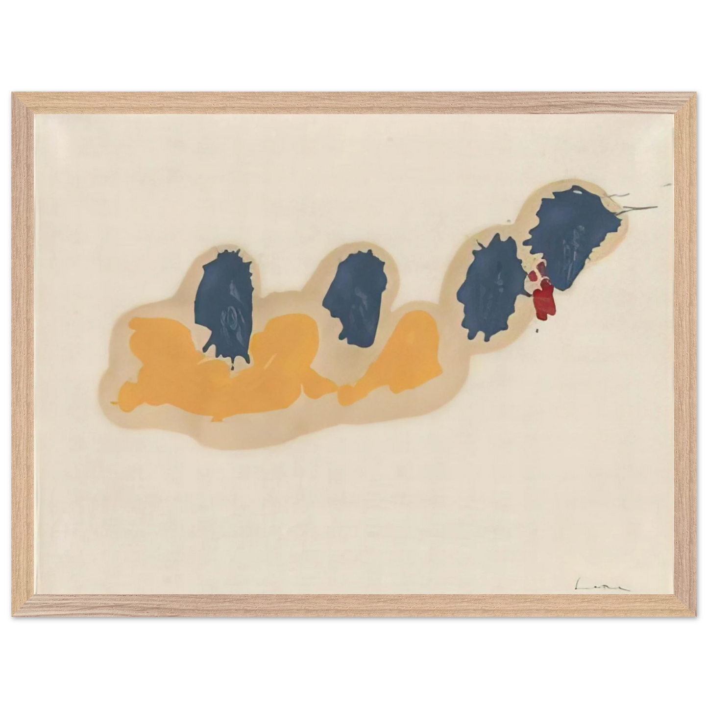 Helen Frankenthaler - April IV - 1960 Wall art - 28x43  cm / XL (11x17 inches) - Premium Wooden Framed Poster With Fine Art Paper - Black frame